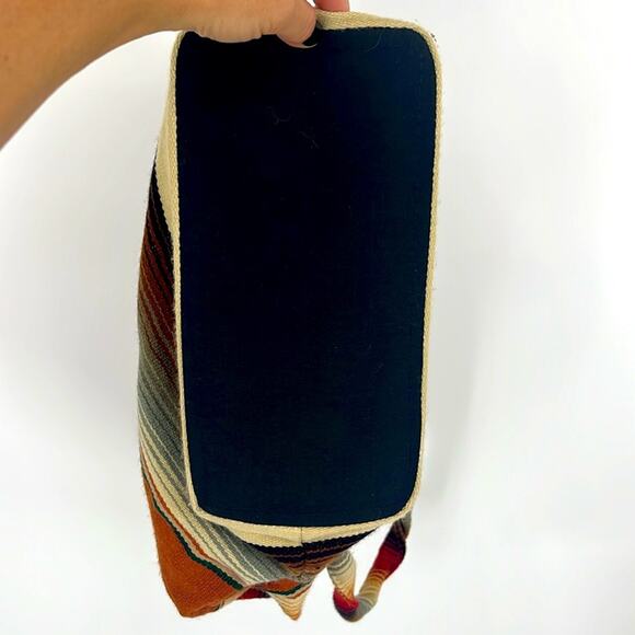 El Paso Saddle Blanket Striped Multicolor Tote Bag Purse Navajo Western Boho - Picture 6 of 10
